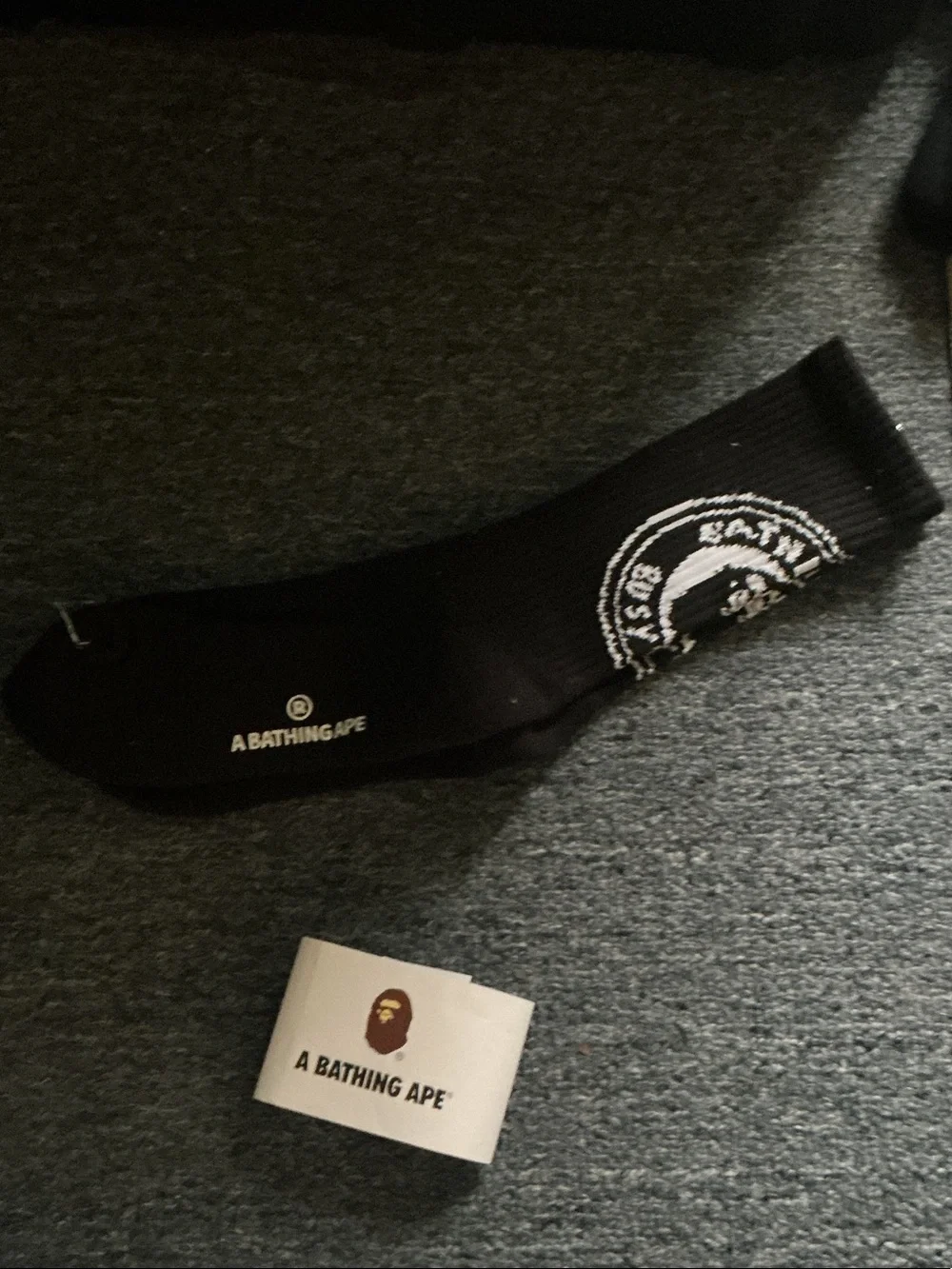 Black Logo Crew Socks